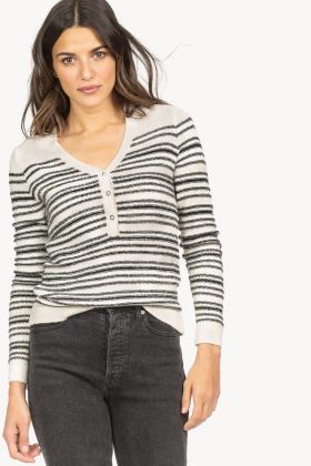 Ladies Henley Sweater by Lilla P.
