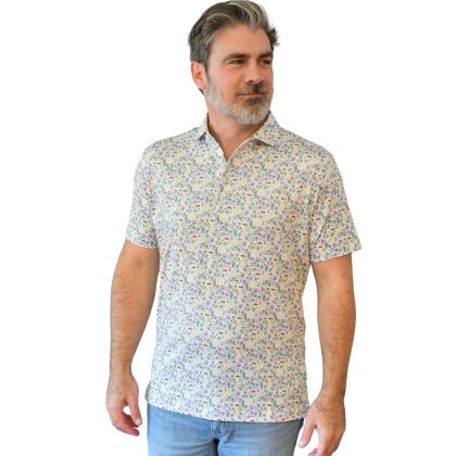 Mardi Gras Print Performance Polo by Johnnie-O