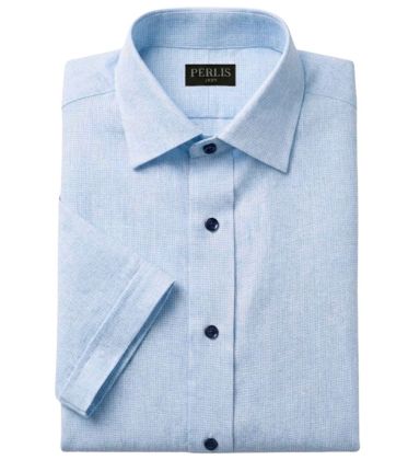 Perlis 1939 100% Linen Houndstooth Sport Shirt