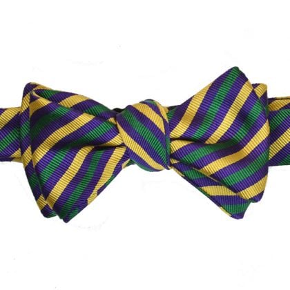 Mardi Gras Narrow Stripe Bow Tie