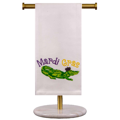 Mardi Gras Gator Dish Towel by The Royal Standard