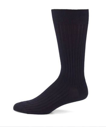 Merino Wool Ribbed Dress Socks by Marcoliani