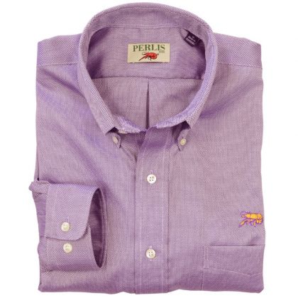 Crawfish Solid Oxford Gameday Wrinkle Free Classic Fit