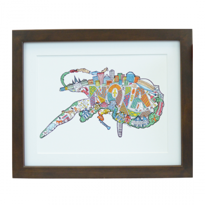Crawfish Nola Life Matted Print (Frame Not Included)