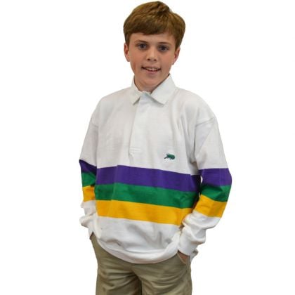 Youth Mardi Gras Chest Stripe Rugby