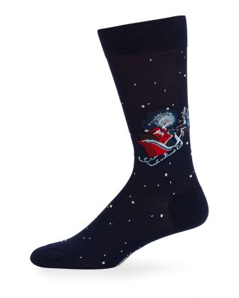 Santa Holiday Pima Cotton Sock by Marcoliani