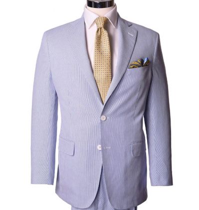 Blue & White Pincord Suit