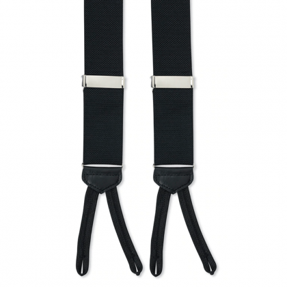 Solid Black Formal Brace Suspenders by Hanauer