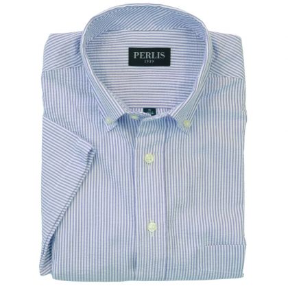 Perlis Label Seersucker Classic Fit Sport Shirt