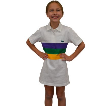Girls Chest Stripe Mardi Gras Rugby Dress