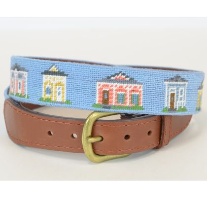Shotgun Houses Needlepoint Belt by Smathers & Branson