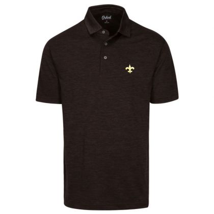 Black &amp; Gold Heather Jersey Performance Polo