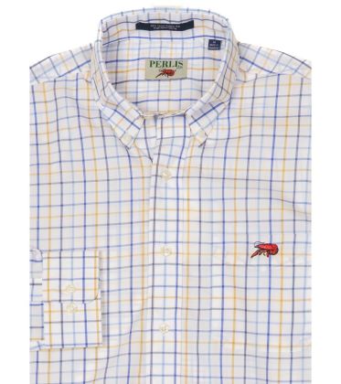 Crawfish Windowpane Wrinkle Free Standard Fit Sport Shirt