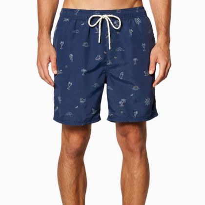 Pelicans & Cocktails Print Swim Trunks by Toes on the Nose