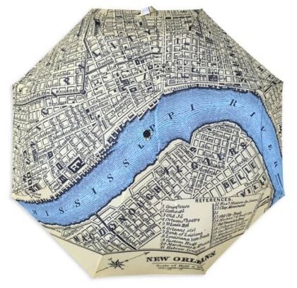 42" Vintage New Orleans Map Umbrella