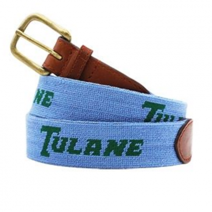 Tulane Text Needlepoint Belt by Smathers & Branson