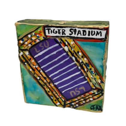 Hand-made Tiger Stadium Canvas Painting by Jax Frey