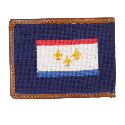 New Orleans Flag Needlepoint Bi Fold Wallet by Smathers
