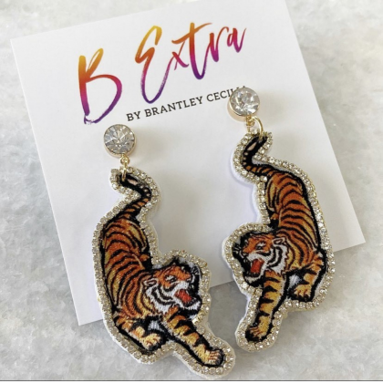 Ladies Fighting Tiger Earrings by Brantley Cecilia