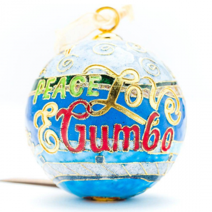 Peace, Love and Gumbo 24K Gold Plated Ornament by Kitty Keller