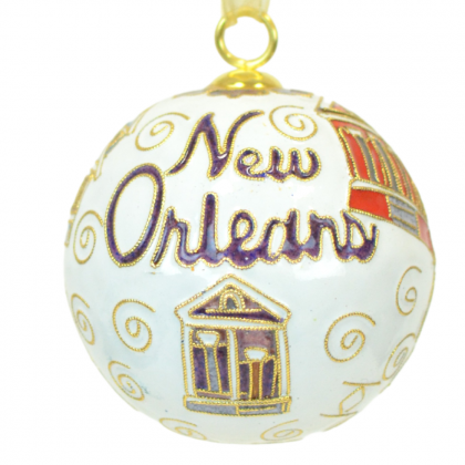 New Orleans Homes 24K Gold Plated Ornament by Kitty Keller