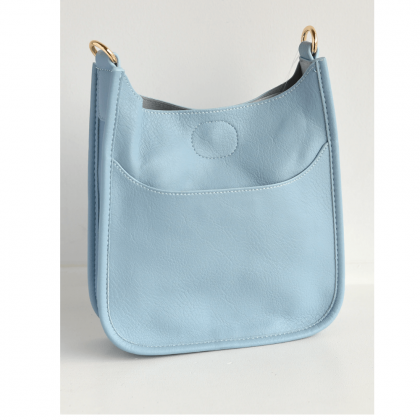Light Blue Mini Messenger Vegan Leather Bag by Ah-Dorned