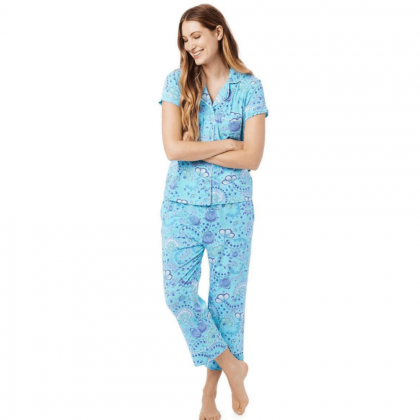 Ladies Knit Capri Pajama Set by The Cat's Pajamas