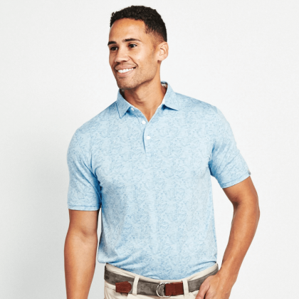 Golf Course Print Lightweight Polo by Tasc