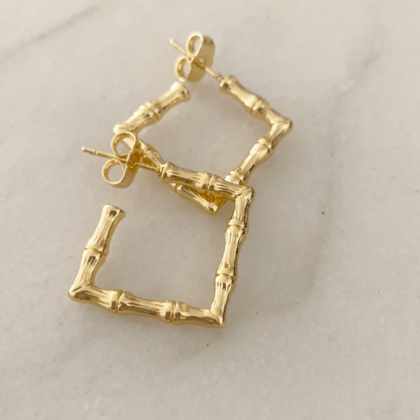 Ladies Bamboo Square Earring by Brantley Cecilia