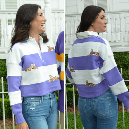 Ladies Gameday Stripe Middy Rugby by Sparkle City