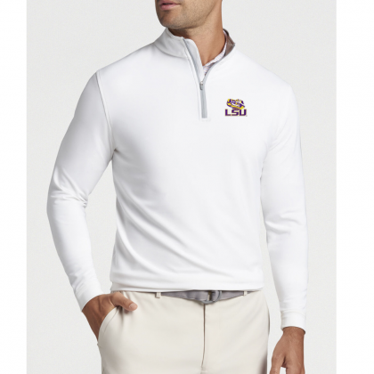 LSU Perth Quarter Zip Solid Pullover by Peter Millar