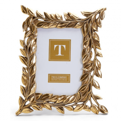 5" by 7" Golden Laurel Picture Frame by Two's Company