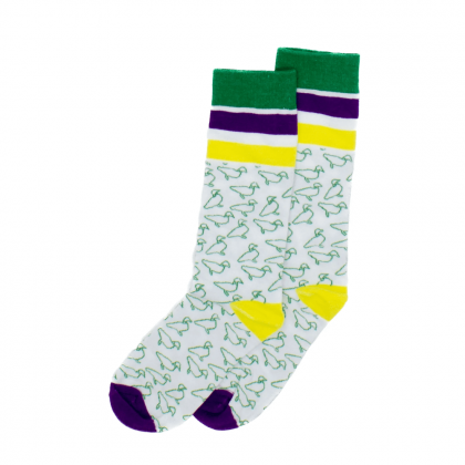 Youth Lucky Duck Mardi Gras Socks by Properly Tied