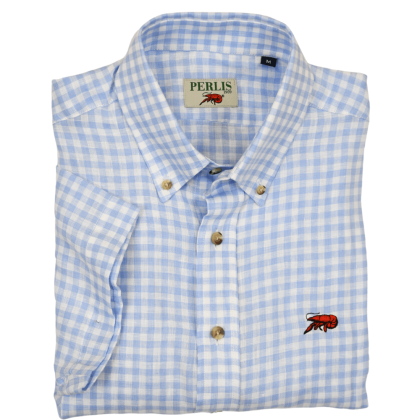 Crawfish 100% Linen Gingham Classic Fit Sport Shirt