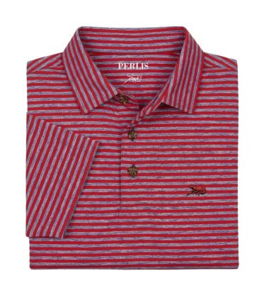 Crawfish Heather Stripe Performance Polo