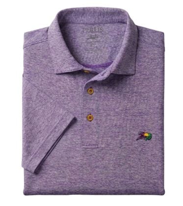 Crawfish Mardi Gras Micro Solid Performance Polo
