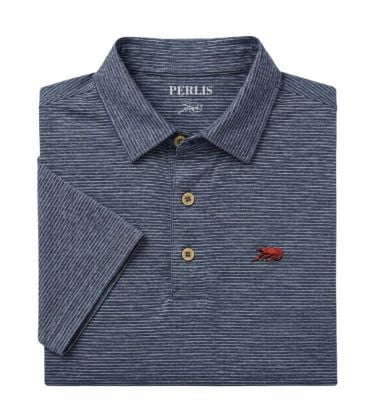 Crawfish Heather Stripe Performance Polo