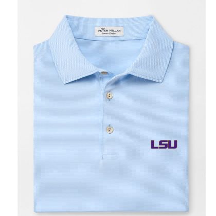 LSU Jubilee Stripe Performance Polo by Peter Millar