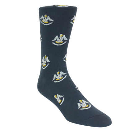 Crawfish LA State Flag Pelican Pima Sock
