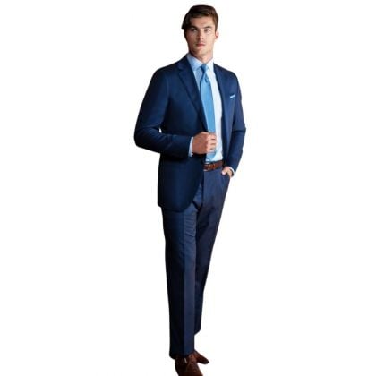 100% Wool Blue Pindot Suit by Perlis