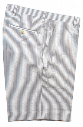 9" Flat Front 100% Cotton Seersucker Shorts by Berle