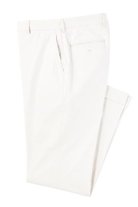 Flat Front White Linen Pant