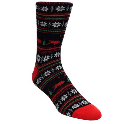 Crawfish Holiday Fair Isle Pima Cotton Sock
