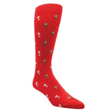 Crawfish Christmas Martini Pima Cotton Sock