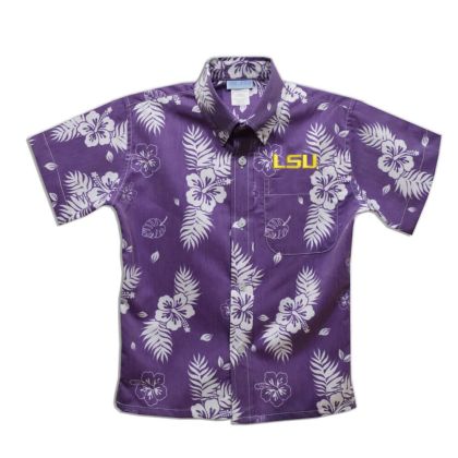 Youth LSU Hawaiian Sport Shirt by Vive La Fete