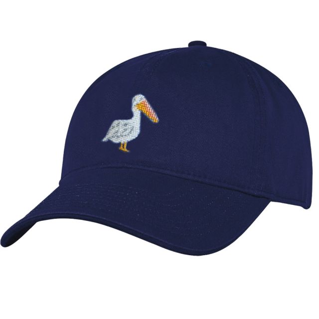 "Dark blue baseball hat featur