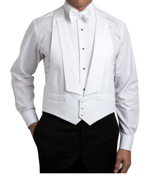 A man wearing a white adjustab