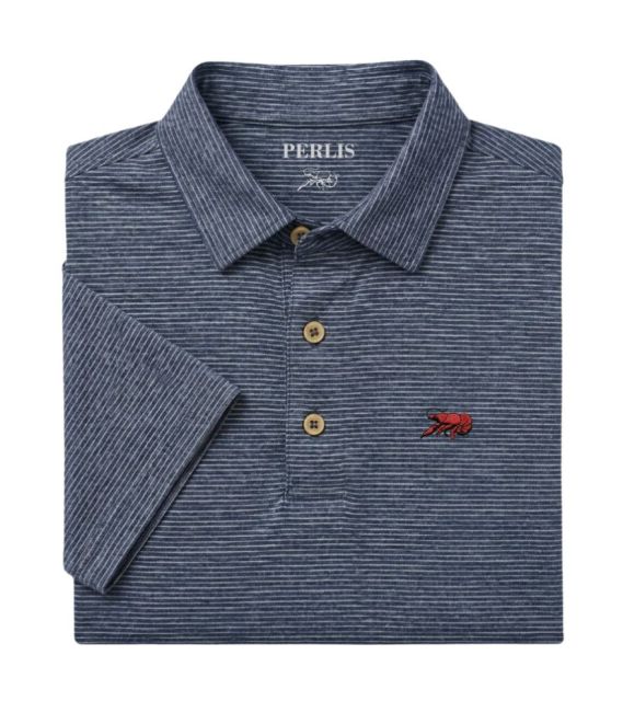 Crawfish Heather Stripe Performance Polo
