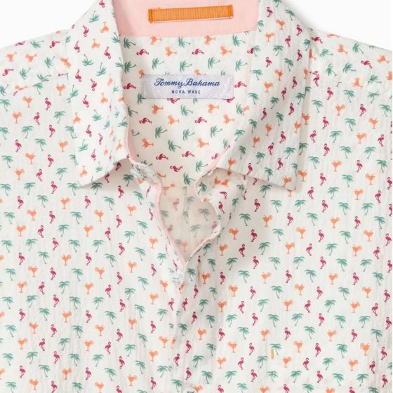Flamingo & Beach Print Camp Shirt by Tommy Bahama Flamingo & Beach Print Camp Shirt by Tommy Bahama